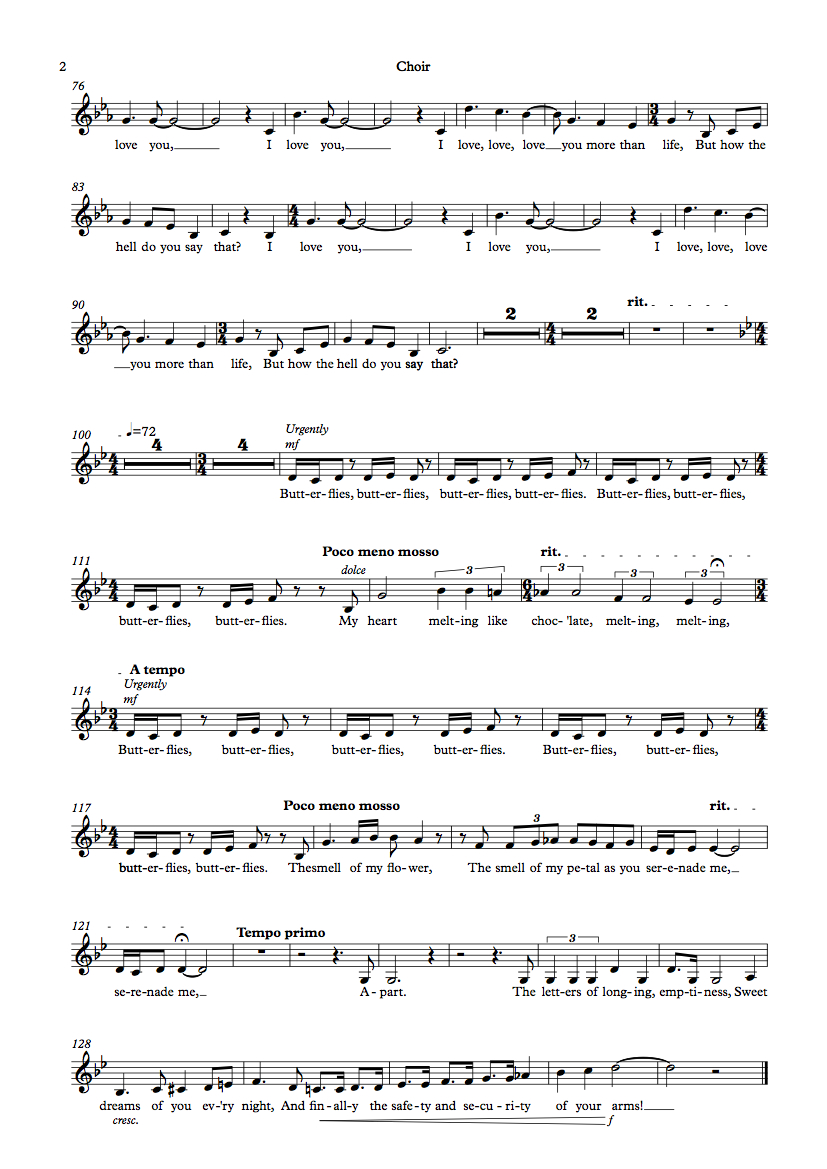 The Lover song sheet p2
